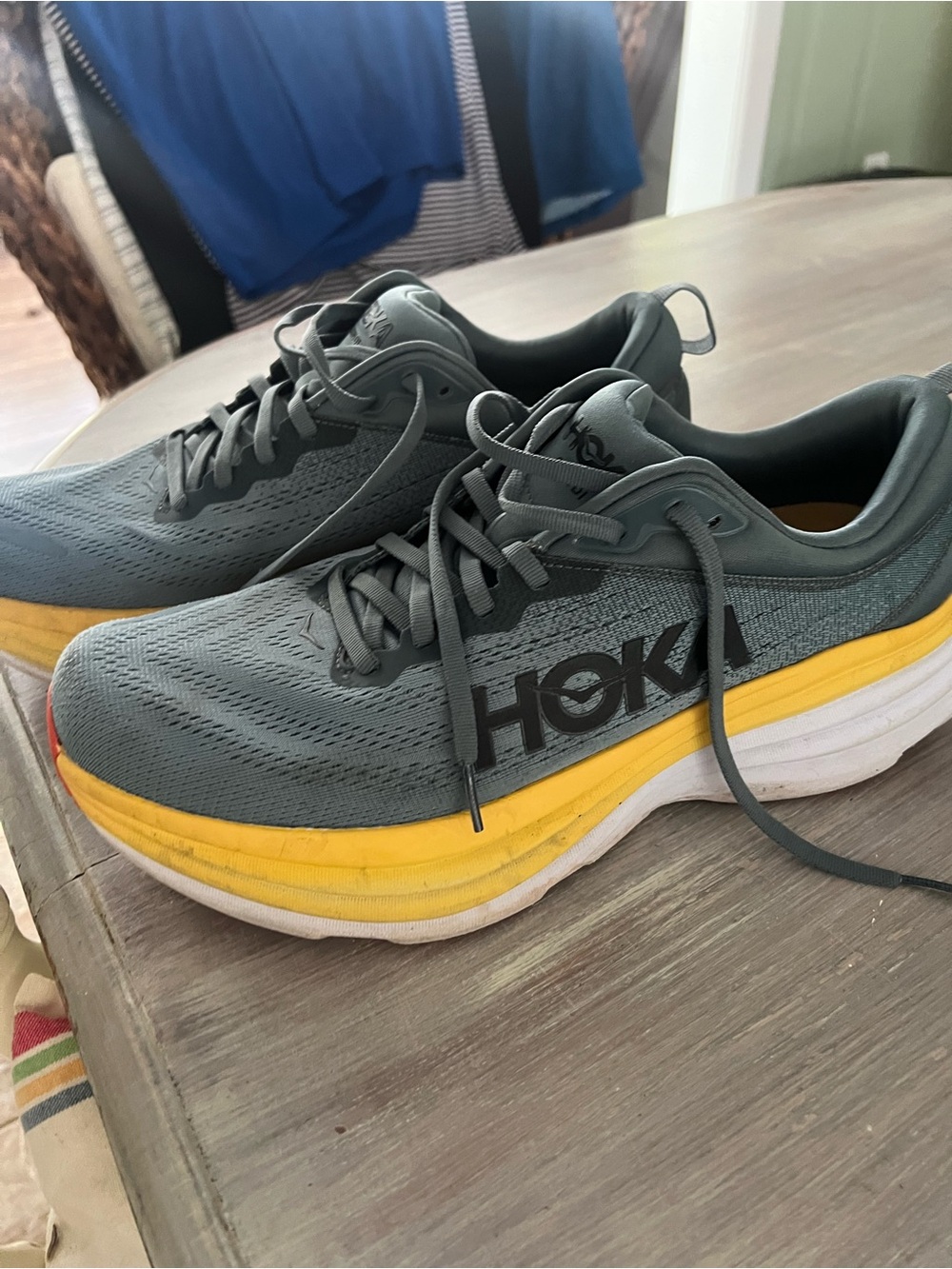 Hoka Gray and Yellow Men's/Unisex Running Shoes